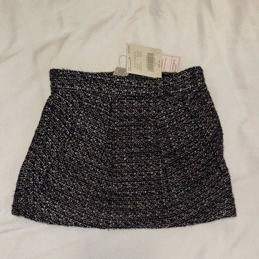Janie and Jack Sparkle Tweed Boucle Skirt in Sapphire Tweed